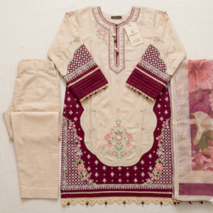 Elegant Everyday Fashion Beige & Maroon